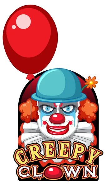 Gruseliger Clown Mit Gruseliger Clown Logo Illustration — Stockvektor