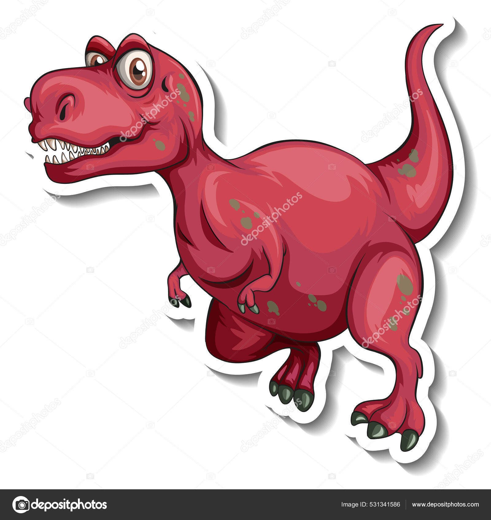 Personagem De Desenho Animado De Dinossauro Rosa-fofo Ilustração