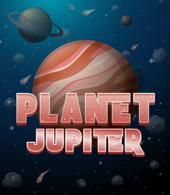 Jupiter Gezegeni poster tasarımı illüstrasyonu