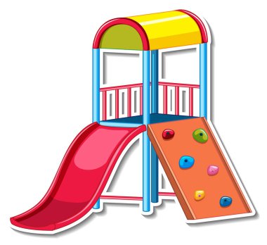 Oyun parkı slayt çizgi film etiketi çizimi