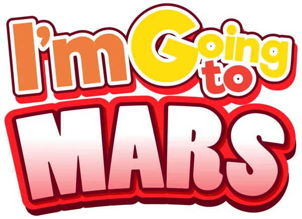 Naar Mars Woord Logo Ontwerp Illustratie — Stockvector