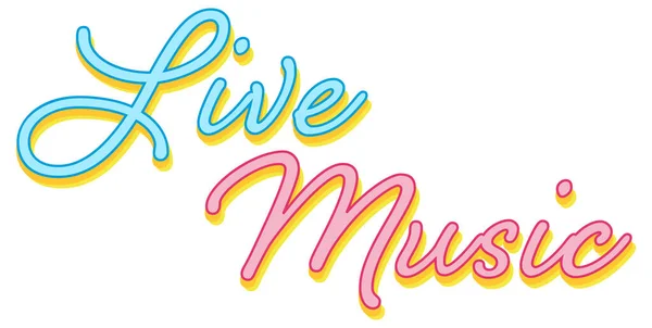 Live Music Pastel Ručně Kreslené Písmo Design Ilustrace — Stockový vektor