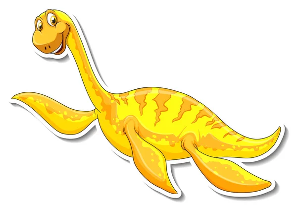 Elasmozaur Dinozaur Postać Kreskówki Ilustracja — Wektor stockowy