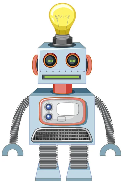 白の背景イラストのヴィンテージロボットのおもちゃ — ストックベクタ