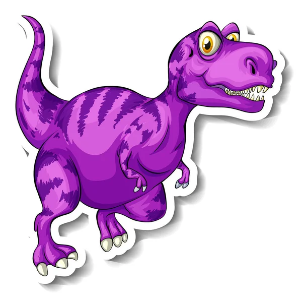 Tyrannosaurus Dinosaur Cartoon Character Sticker Illustration — Stock Vector