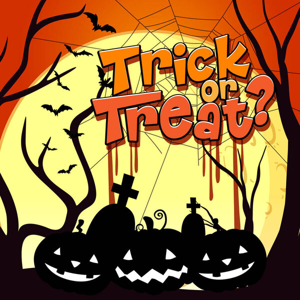 Trick or treat halloween banner illustration