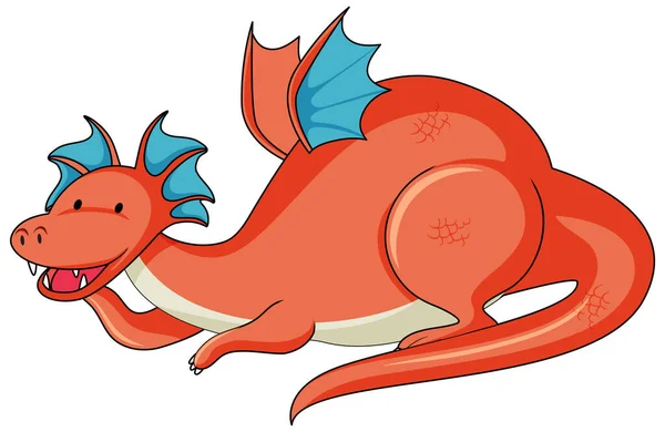 Einfache Cartoon Figur Des Drachen Isolierte Illustration — Stockvektor