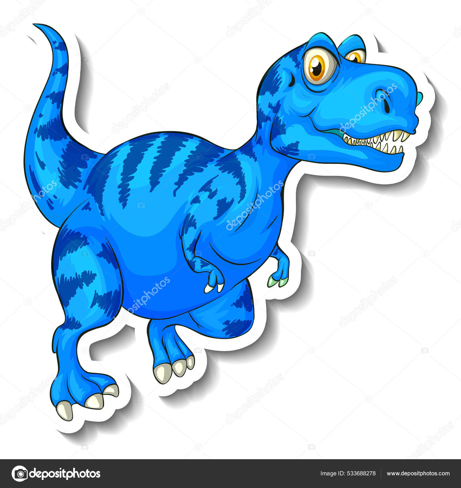 Personagem de desenho animado de dinossauro tiranossauro rex