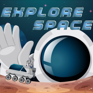 Uzay poster tasarımı illüstrasyonunu keşfet