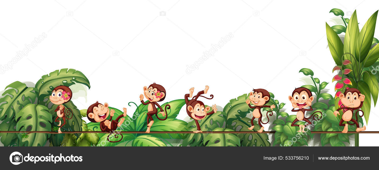 Monkeys Clipart Couple - Desenho Macaco Vetor, HD Png Download