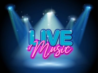 Canlı Müzik Sancağı Tasarımı Çizimi