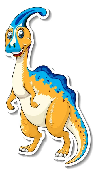 Ilustracja Postaci Kreskówki Parasaurolophus Dinozaur — Wektor stockowy