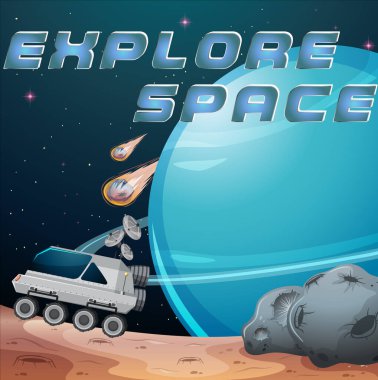 Uzay poster tasarımı illüstrasyonunu keşfet