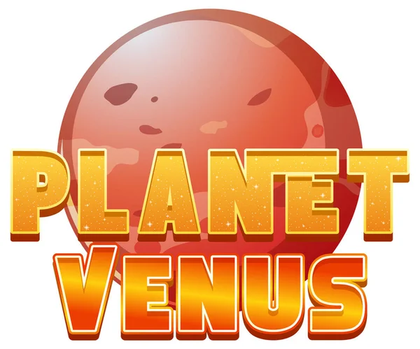 Planeet Venus Woord Logo Ontwerp Planeet Illustratie — Stockvector