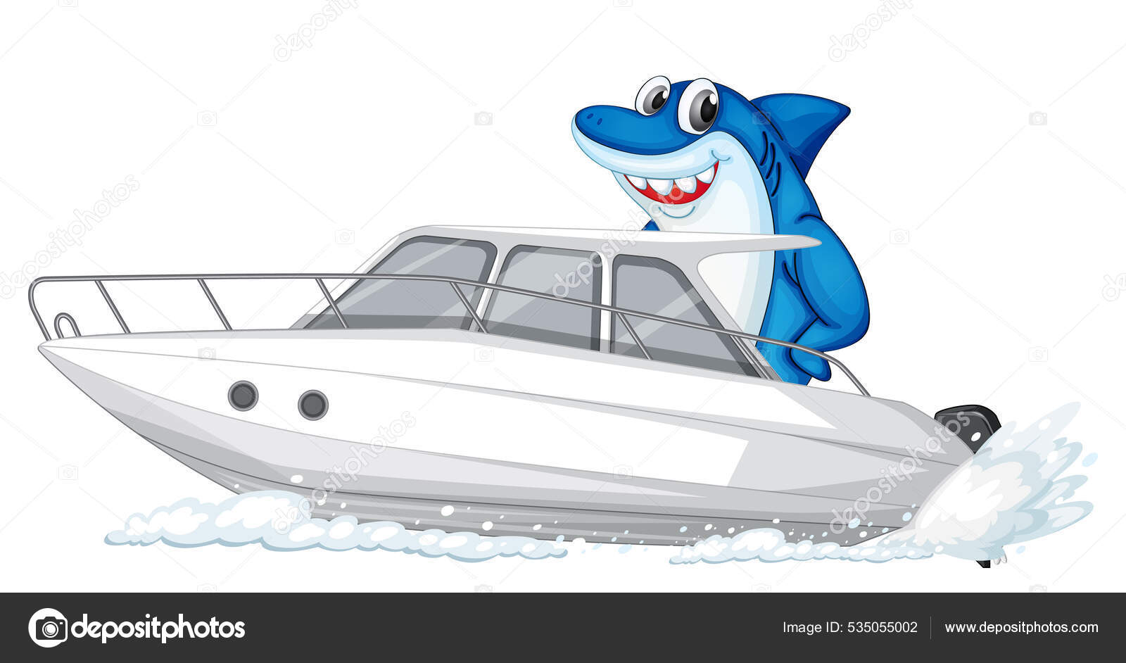 Shark Speed Boat Cartoon Character White Background Illustration Stock Vector Image by ©interactimages #535055002 Shark Speed Boat Cartoon Character White Background Illustration Stock Vector Image by ©interactimages #535055002
