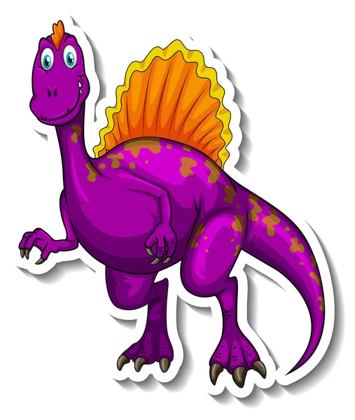 Spinosaurus Dinossauro Desenho Animado Personagem Adesivo Ilustração — Vetor de Stock