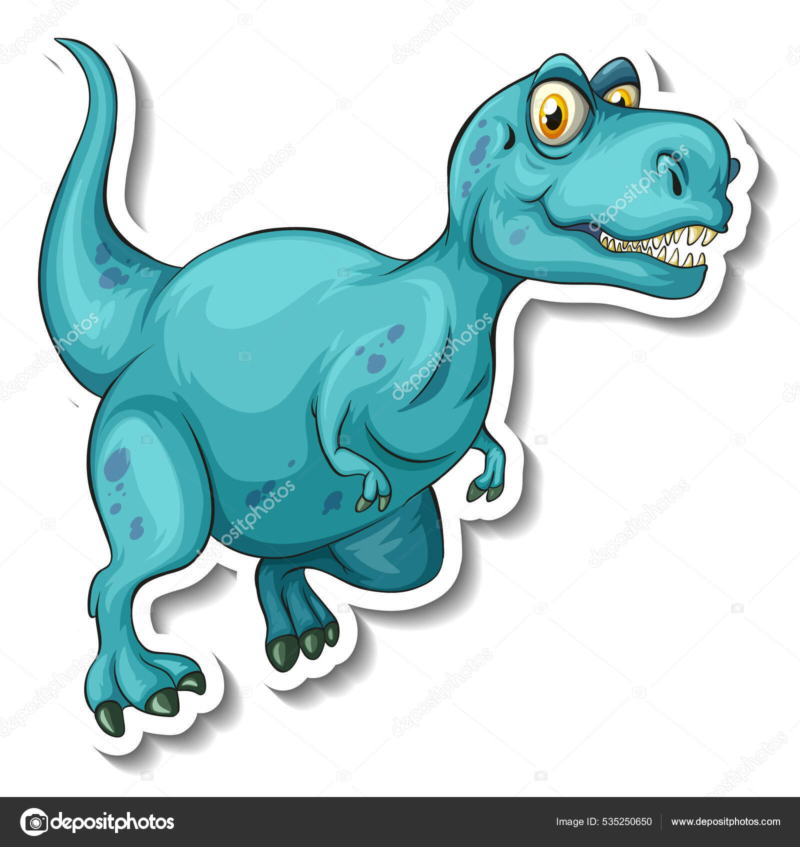 Tyrannosaurus Dinossauro Desenho Animado Personagem Etiqueta Ilustração  imagem vetorial de interactimages© 535250650