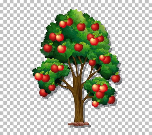 Jablečný Strom Průhledném Pozadí Ilustrace — Stockový vektor