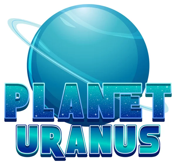 Planet Uranus Ord Logotyp Design Med Uranus Planet Illustration — Stock vektor