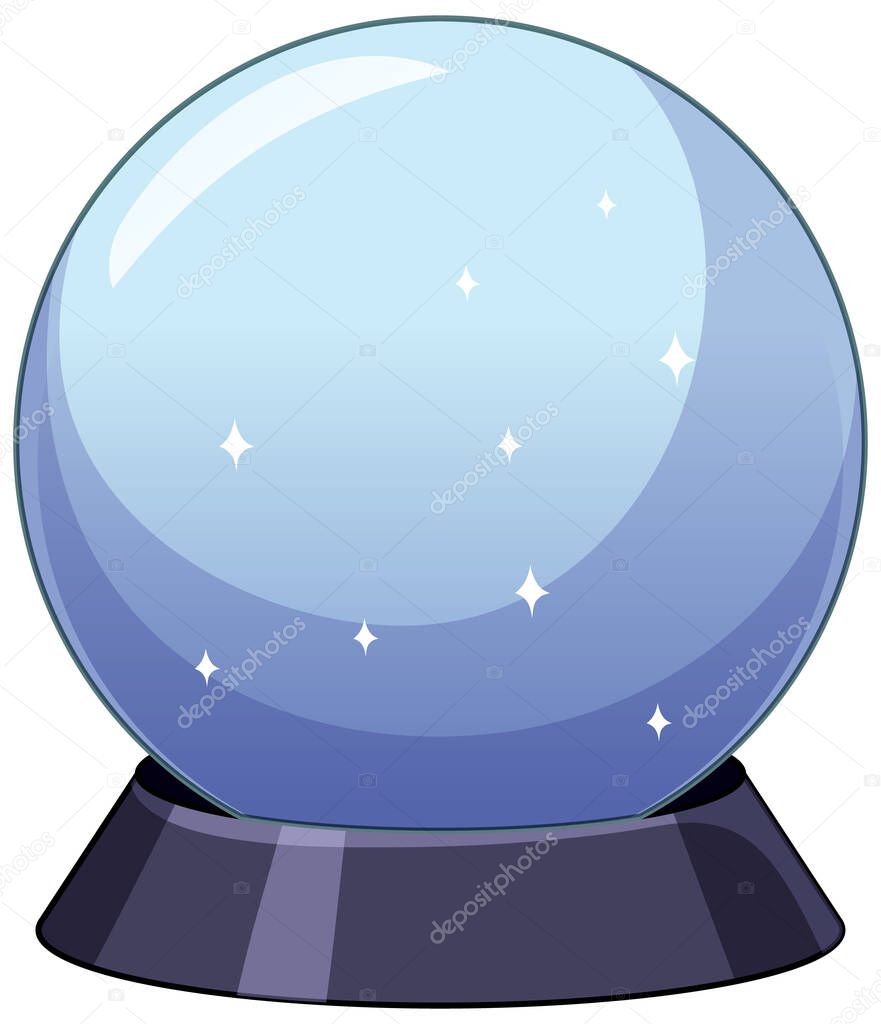 Magic crystal ball on white background illustration