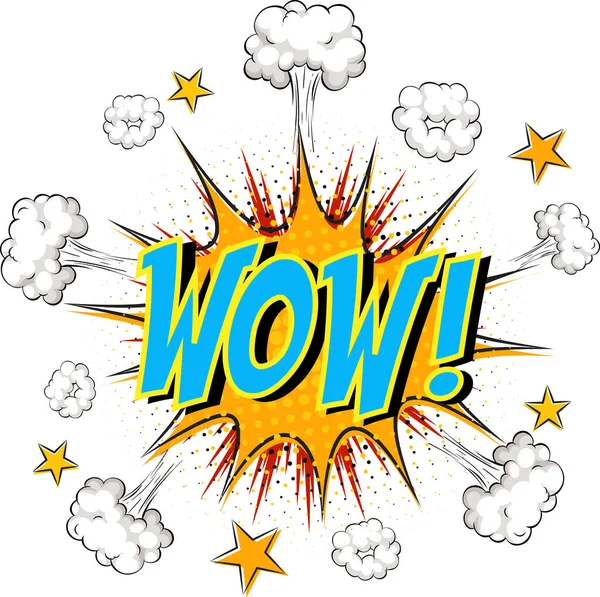 Word Wow çizgi roman bulutu patlaması arkaplan çizimi