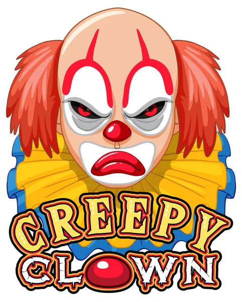 Scary Clown Creepy Clown Logo Illustration — Stock Vector