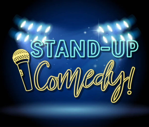 Stand Comedy Banner Design Illustrazione — Vettoriale Stock