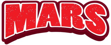 Mars kelime logo tasarımı illüstrasyonu