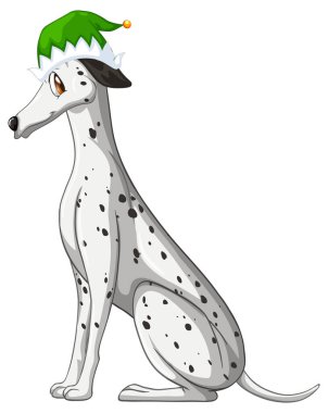 Dalmaçyalı köpek Noel köpek resmi takıyor