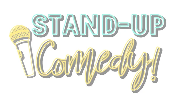 Stand Comedy Schrift Design Illustration — Stockvektor
