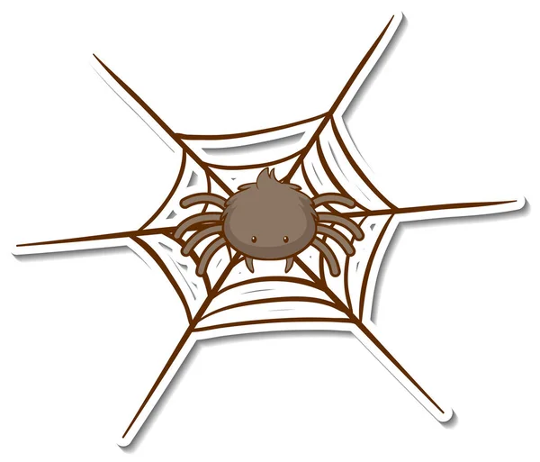 Sticker Cute Spider Web White Background Illustration — стоковый вектор