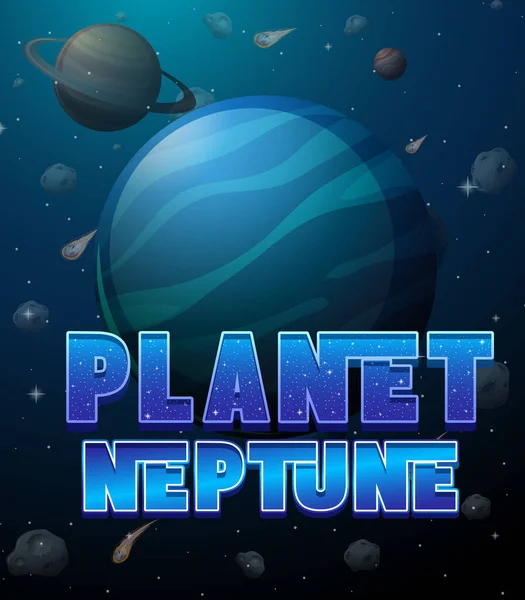 Neptün Gezegeni logo poster illüstrasyonu