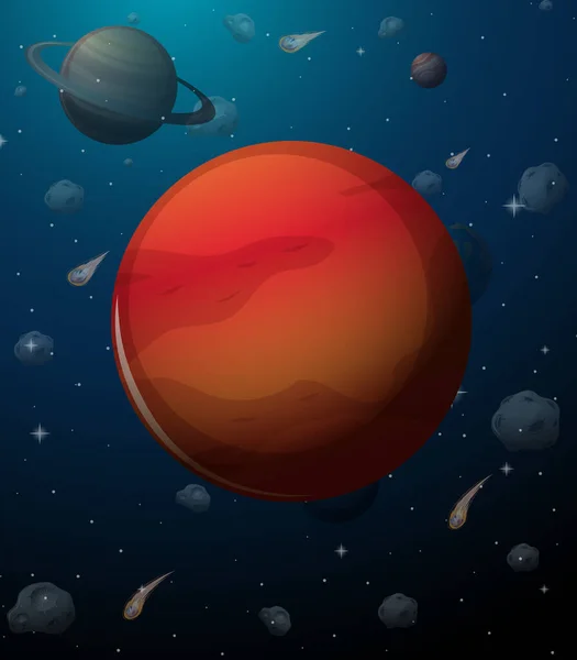 Mars Planet Space Background Illustration — Wektor stockowy