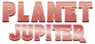 Jüpiter Gezegeni kelime logosu tasarımı çizimi
