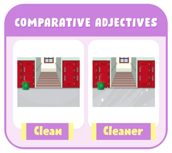 Comparative Adjectives Word Clean Illustration — Stockvektor