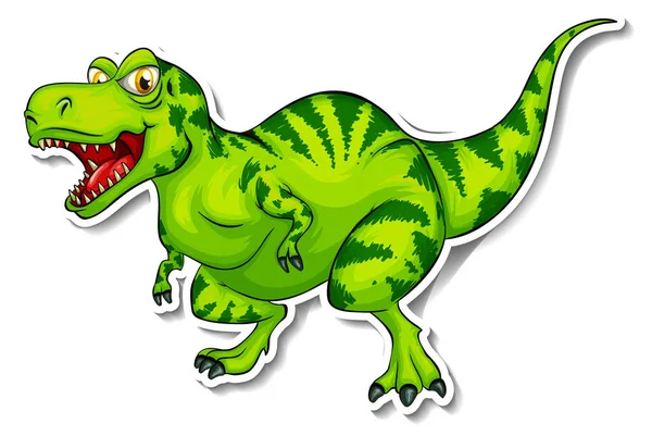 Иллюстрация Персонажа Наклейки Изображением Динозавра Тираннозавра Стоковая Иллюстрация