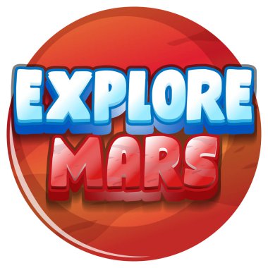 Mars kelime logo tasarımı illüstrasyonunu keşfedin