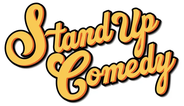 Stand Comedy Schrift Design Illustration — Stockvektor