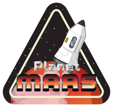 Mars Gezegeni logo illüstrasyonu rozeti