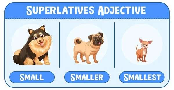 Superlatives Adjectives Word Small Illustration — Stockvektor
