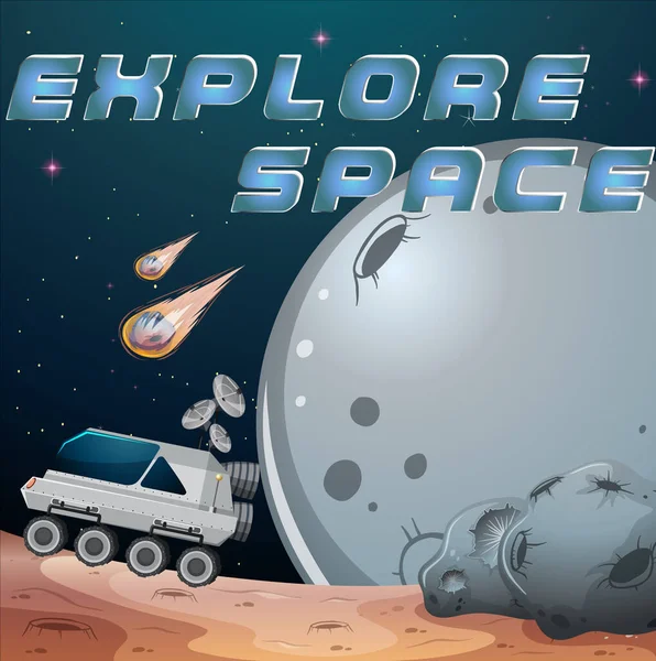 Explore Ilustração Design Pôster Espacial — Vetor de Stock