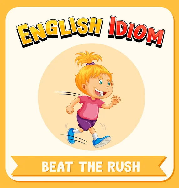 Englisches Idiom Mit Bildbeschreibung Zur Beat Rush Illustration — Stockvektor