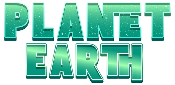 Planet Earth Ord Logotyp Design Illustration — Stock vektor