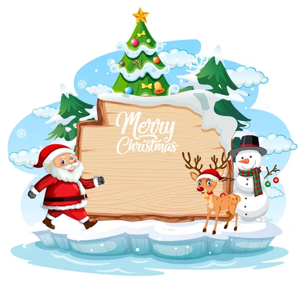 Empty Banner Christmas Santa Claus Illustration — Stock Vector