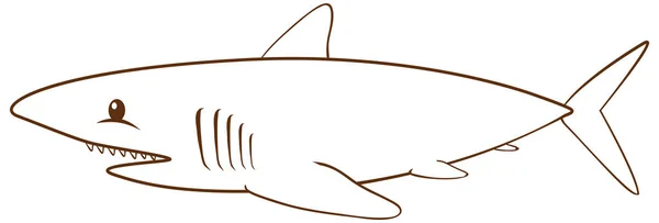 Акула Простом Стиле Белом Фоне — стоковый вектор