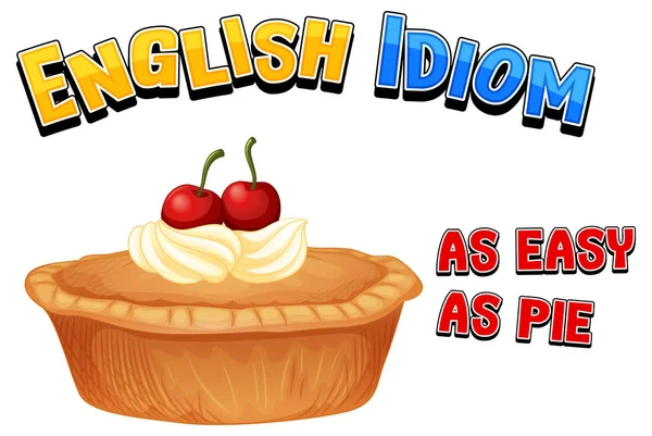 English Idiom Easy Pie Illustration — Stock Vector