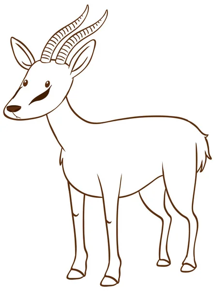 Antelope Doodle Απλό Στυλ Λευκό Φόντο Εικονογράφηση — Διανυσματικό Αρχείο