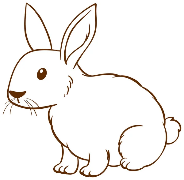 Kaninchen Doodle Einfachen Stil Auf Weißem Hintergrund Illustration — Stockvektor