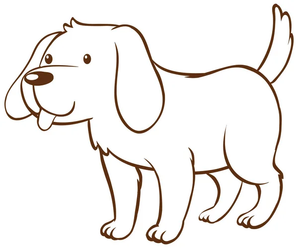 Hund Doodle Einfachen Stil Auf Weißem Hintergrund Illustration — Stockvektor