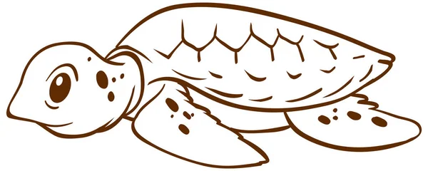 Schildpad Doodle Eenvoudige Stijl Witte Achtergrond Illustratie — Stockvector